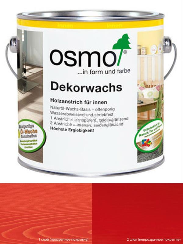 Цветное масло с тведым воском Osmo Dekorwachs Intensive (Creativ) 3104 Красный (2.5 л) купить в Калуге по низкой цене