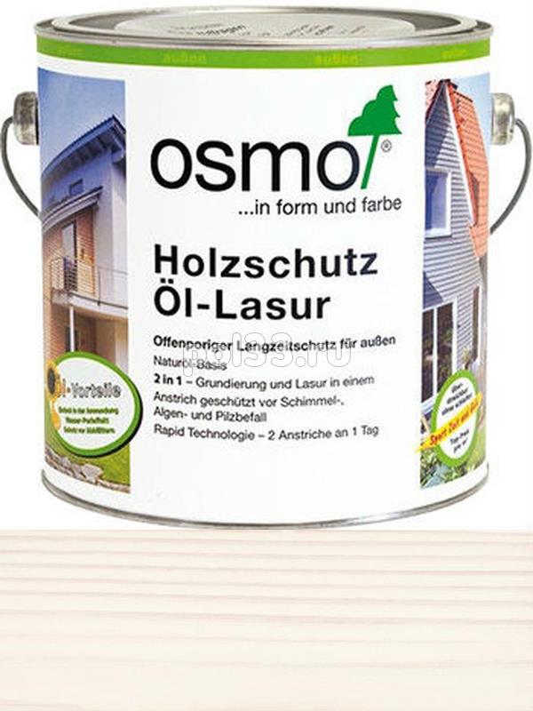 Защитное масло-лазурь для древесины Osmo Holz-Schutz Ol Lasur 900 Белое (не подходит для террас) (2.5 л) купить в Калуге по низкой цене