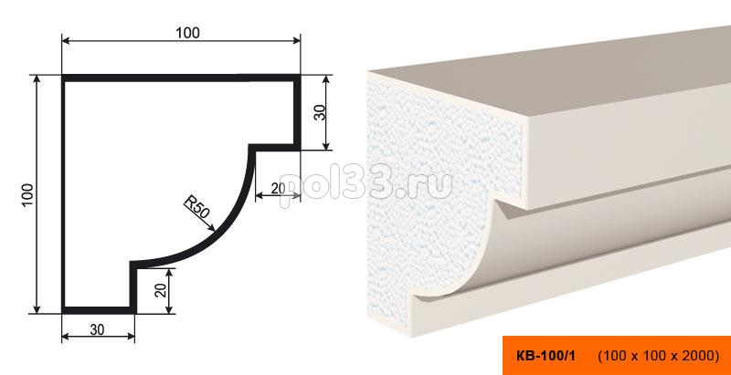 Карниз Lepninaplast (Лепнинапласт) КВ-100/1 купить в Калуге по низкой цене