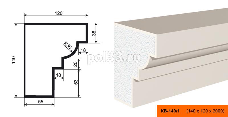 Карниз Lepninaplast (Лепнинапласт) КВ-140/1 купить в Калуге по низкой цене