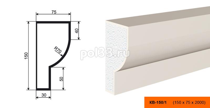 Карниз Lepninaplast (Лепнинапласт) КВ-150/1 купить в Калуге по низкой цене