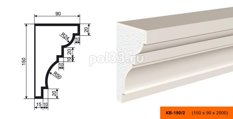 Карниз Lepninaplast (Лепнинапласт) КВ-150/2 купить в Калуге по низкой цене