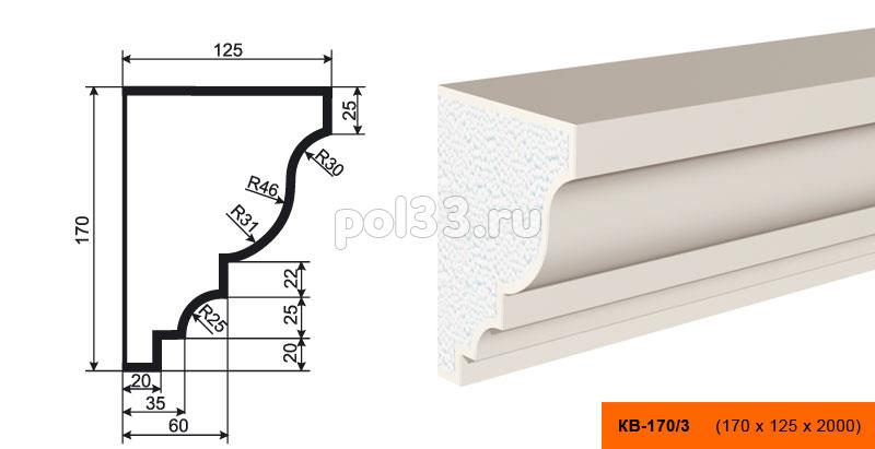 Карниз Lepninaplast (Лепнинапласт) КВ-170/3 купить в Калуге по низкой цене