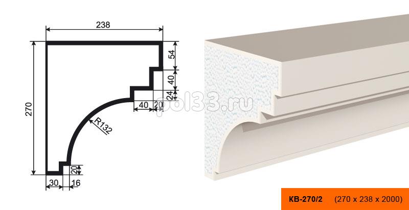 Карниз Lepninaplast (Лепнинапласт) КВ-270/2 купить в Калуге по низкой цене