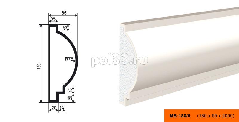 Молдинг Lepninaplast (Лепнинапласт) МВ-180-5 купить в Калуге по низкой цене