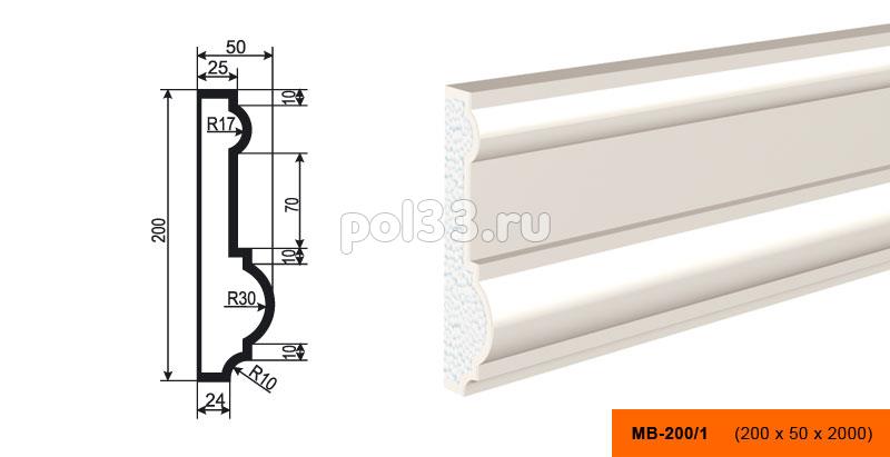 Молдинг Lepninaplast (Лепнинапласт) МВ-200-1 купить в Калуге по низкой цене