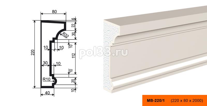 Молдинг Lepninaplast (Лепнинапласт) МВ-220-1 купить в Калуге по низкой цене