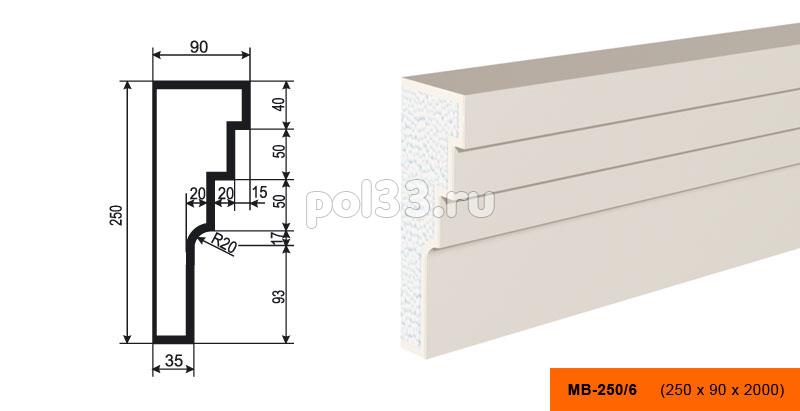 Молдинг Lepninaplast (Лепнинапласт) МВ-250-6 купить в Калуге по низкой цене