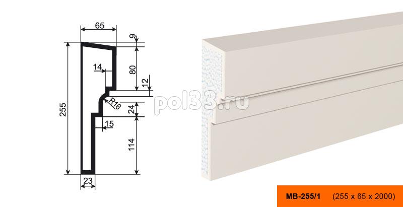 Молдинг Lepninaplast (Лепнинапласт) МВ-255-1 купить в Калуге по низкой цене