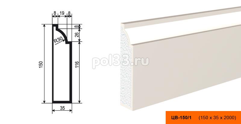 Молдинг цокольный Lepninaplast (Лепнинапласт) ЦВ-150-1 купить в Калуге по низкой цене