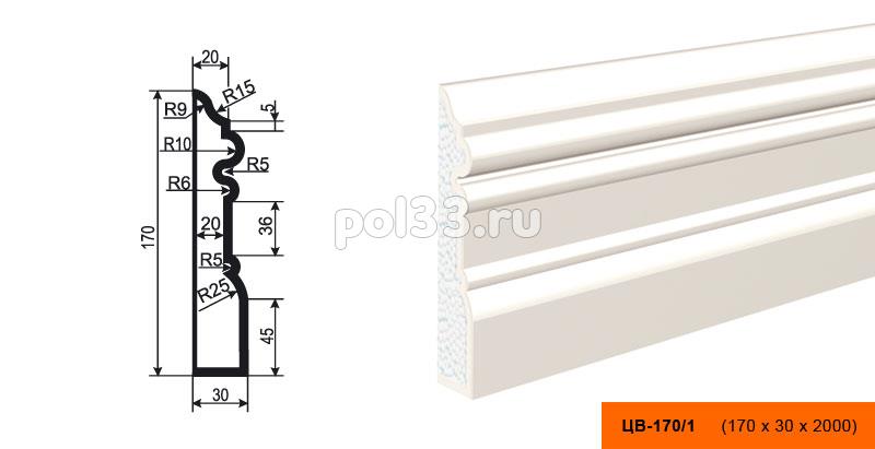 Молдинг цокольный Lepninaplast (Лепнинапласт) ЦВ-170-1 купить в Калуге по низкой цене
