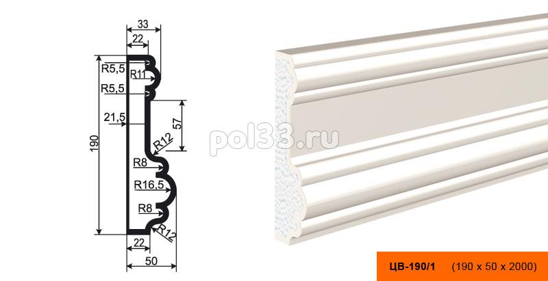 Молдинг цокольный Lepninaplast (Лепнинапласт) ЦВ-190-1 купить в Калуге по низкой цене