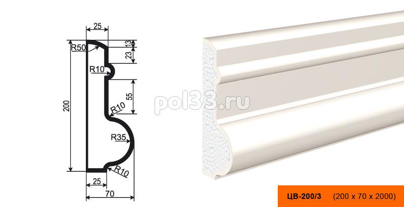 Молдинг цокольный Lepninaplast (Лепнинапласт) ЦВ-200-3 купить в Калуге по низкой цене