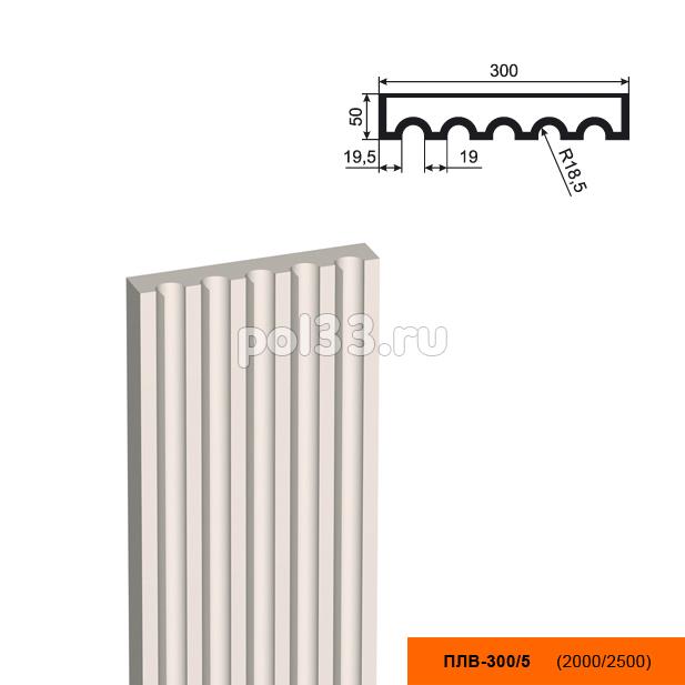 Пилястра Lepninaplast (Лепнинапласт) ПЛВ-300-5 2000 мм купить в Калуге по низкой цене