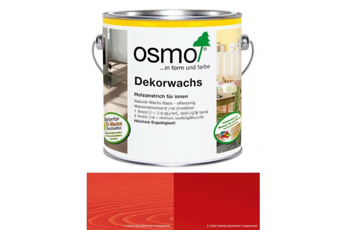 Цветное масло с тведым воском Osmo Dekorwachs Intensive (Creativ) 3104 Красный (0.75 л)