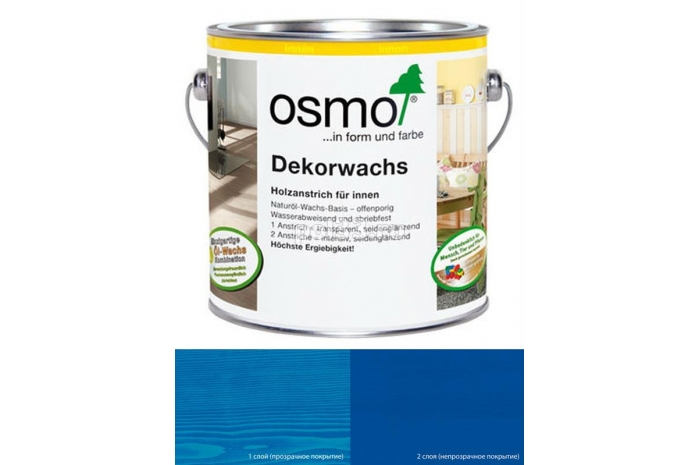Цветное масло с тведым воском Osmo Dekorwachs Intensive (Creativ) 3125 Синий (0.75 л)