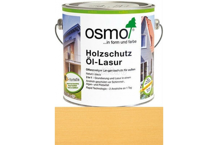 Защитное масло-лазурь для древесины Osmo Holz-Schutz Ol Lasur 701 Бесцветное матовое, без УФ-защиты (0.75 л)