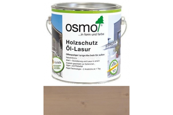 Защитное масло-лазурь для древесины Osmo Holz-Schutz Ol Lasur 1140 Агат Серебро (с эффектом серебра) (0.75 л)