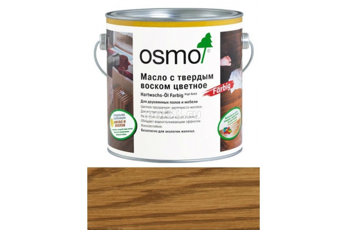 Цветное масло с твердым воском Osmo Hartwachs-Ol Farbig 3072 Янтарь (2.5 л)