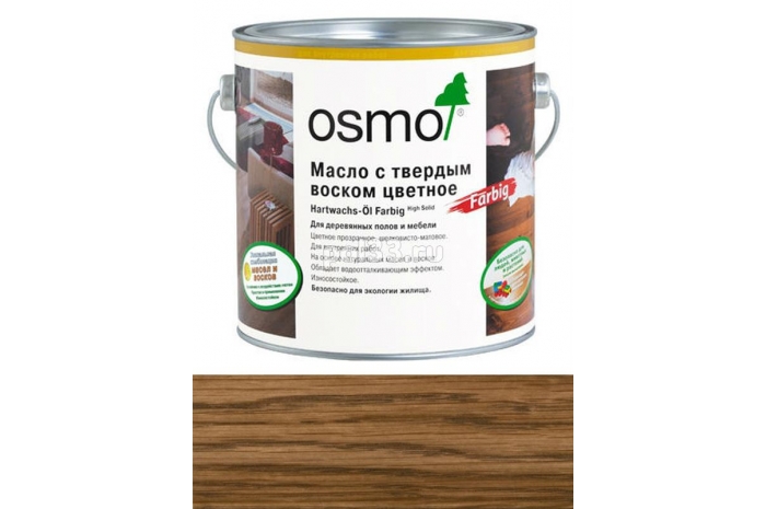 Цветное масло с твердым воском Osmo Hartwachs-Ol Farbig 3073 Терра (2.5 л)