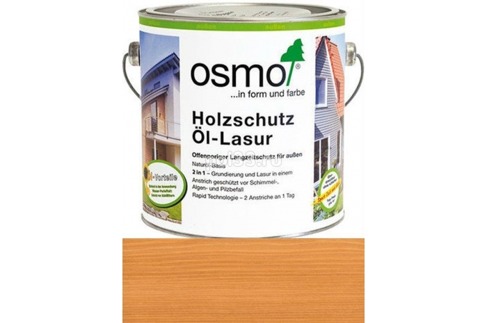 Защитное масло-лазурь для древесины Osmo Holz-Schutz Ol Lasur 702 Лиственница (2.5 л)