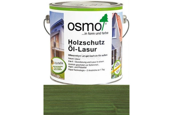 Защитное масло-лазурь для древесины Osmo Holz-Schutz Ol Lasur 729 Тёмно-зелёное (2.5 л)