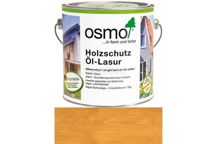 Защитное масло-лазурь для древесины Osmo Holz-Schutz Ol Lasur 732 Дуб светлый (2.5 л)