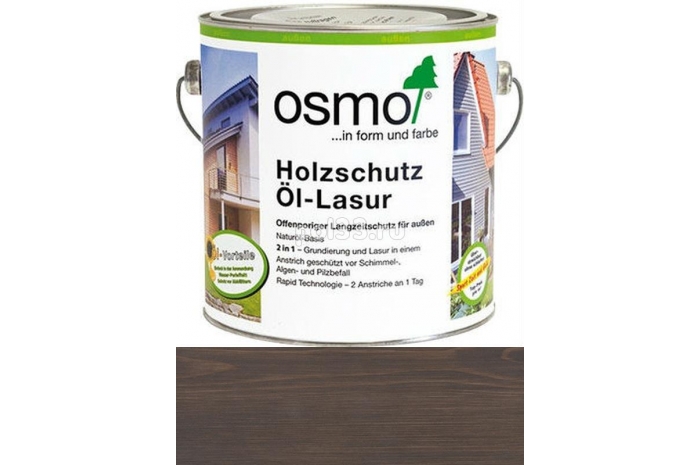 Защитное масло-лазурь для древесины Osmo Holz-Schutz Ol Lasur 907 Серый кварц (2.5 л)