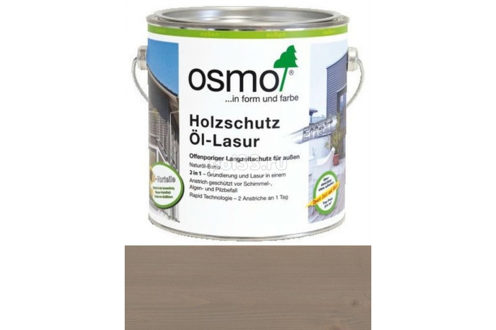 Защитное масло-лазурь для древесины Osmo Holz-Schutz Ol Lasur 1141 Кварц серебро (с эффектом серебра) (2.5 л)