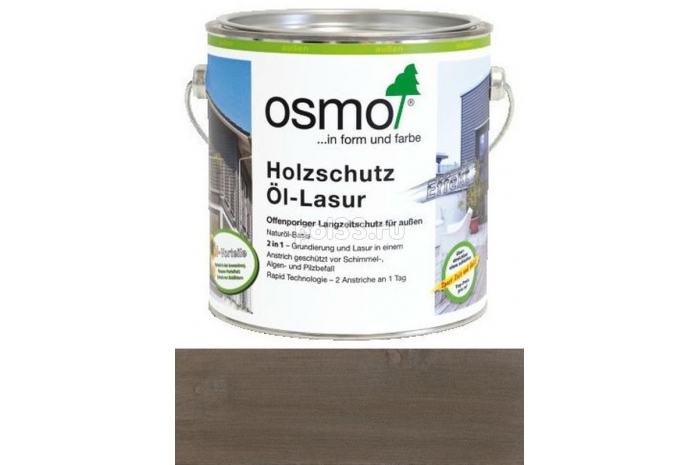 Защитное масло-лазурь для древесины Osmo Holz-Schutz Ol Lasur 1143 Оникс серебро (с эффектом серебра) (2.5 л)