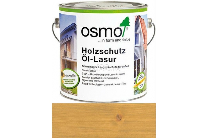 Защитное масло-лазурь для древесины Osmo Holz-Schutz Ol Lasur 1415 Зелёное для сада (2.5 л)