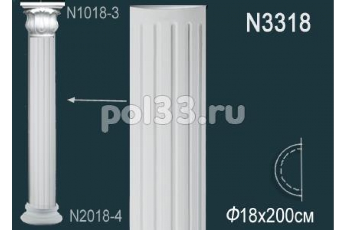 Лепной декор Perfect Полуколонна N3318