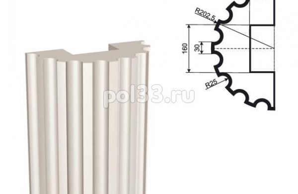 Полуколонна Lepninaplast (Лепнинапласт) 1-КЛВ-405-3 2500 мм