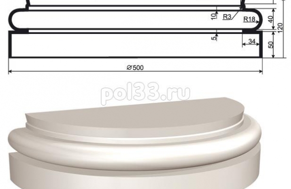 Полуколонна Lepninaplast (Лепнинапласт) 1-КЛВ-405-4